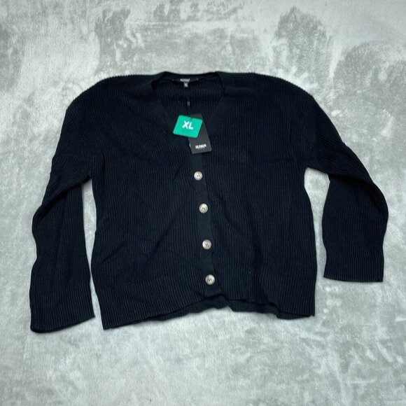 Hudson Los Angeles XL Black Cotton Button Down Cardigan  Women NWT 6519 - Picture 1 of 8